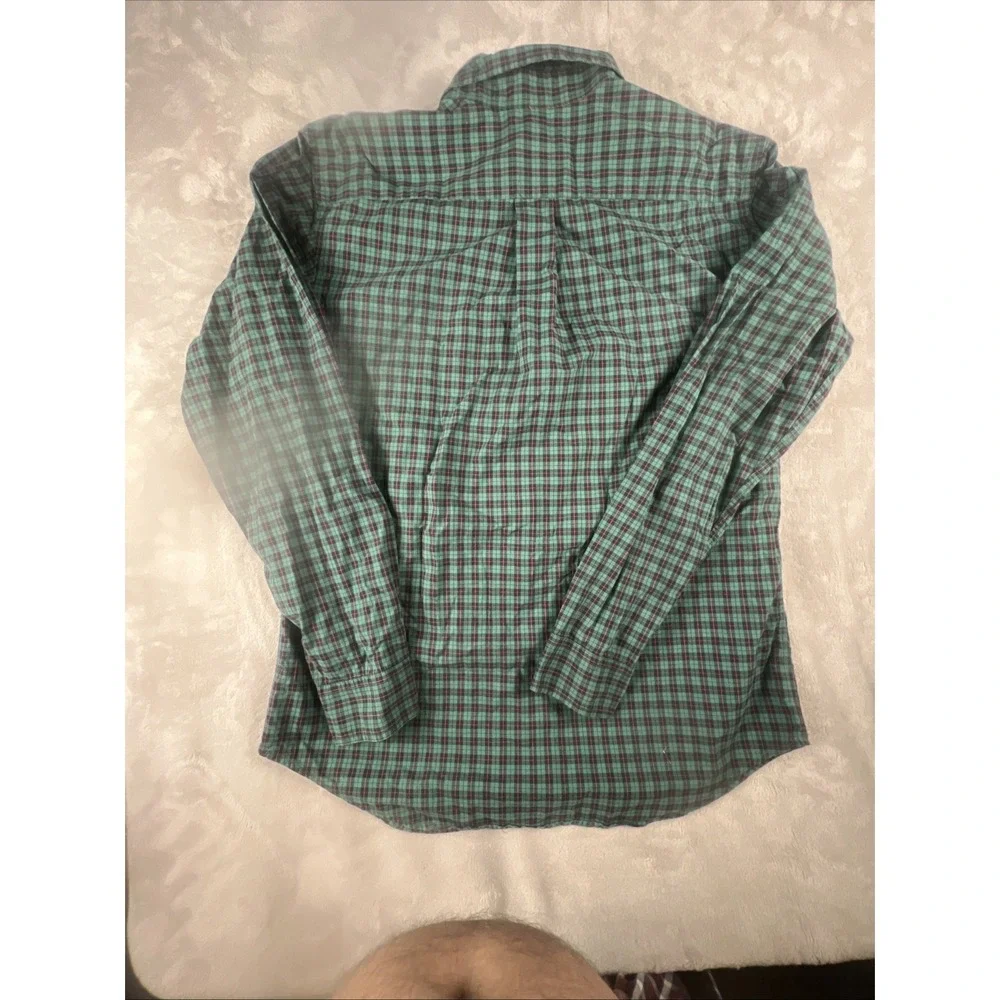 Vtg Polo Ralph Lauren 'Custom Fit' Green Plaid Button-Down Shirt - Size Large